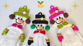 Bello Toallero Navideño tejido en CROCHET para adornar tu baño o la cocina [upl. by Atsirak]