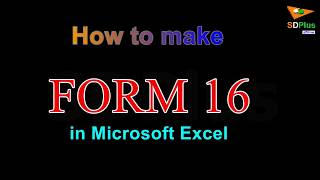 Make Form 16 and saving planner 1 in Ms Excel [upl. by Barncard]