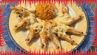 Recette facile de crevettes à lail et riz à la tomate  vidéo courte [upl. by Notnilc]