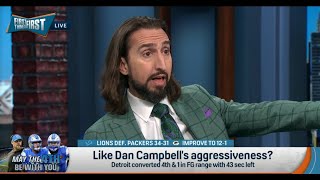 FIRST THINGS FIRST  Nick Wright SLAMS Detroit Lions It Was WRONG For Dan Campbell To Go For It [upl. by Ydaf]