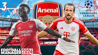 Champions League Draw  Arsenal Episode 3  Football Manager 2024 [upl. by Ferriter]