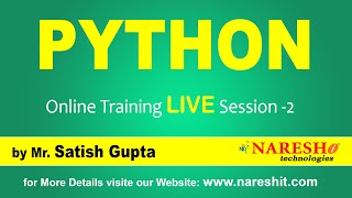 PYTHON Demo Session 2  915 AM IST  by MrSatish Gupta 31st March 2020 [upl. by Mudenihc]