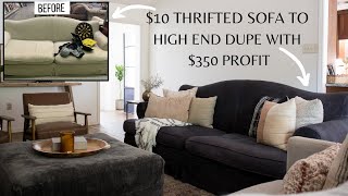 How to Dye a Sofa Cover Using Rit Dye  Thrift Flip  Covering Sofa Stains with Dye [upl. by Erroll373]