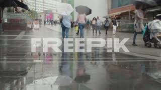 The Bullring Shopping Centre With Shoppers In Birmingham UK On Rainy Day [upl. by Nilkoorb]