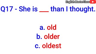 English Grammar Quiz Comparative vs Superlative Test Part 2  English MasterClass  learnenglish [upl. by Costello]