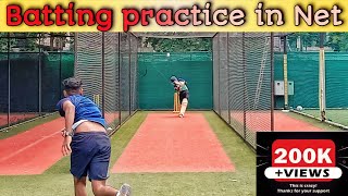 batting practice in net  cricket net practice  net practice cricandfit cricket viratkohli [upl. by Cirtap]