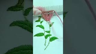 Making flower 🌹 with thread 🧵✅handembroidery diy embroidery howtomakeflowersfabric trending [upl. by Berners679]