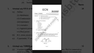 ECNmsbte k scheme winter 2024 Electrical Circuits and Network imp paper 312303 kscheme msbte [upl. by Lleral]