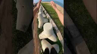 PARKOUR POV ON THE STREET SERIES Ep4  I run at beautiful beach parkour shorts [upl. by Daye]