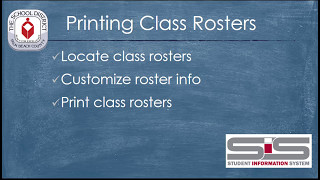 SIS for Teachers Printing Class Rosters [upl. by Inoy]