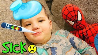 Caleb is Sick Sick Day Morning Routine For Kids [upl. by Lienad715]