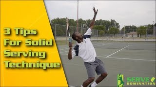 Tennis Serve  3 Tips For Solid Serving Technique [upl. by Anabelle866]