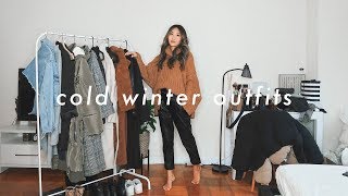 CASUAL COLD WINTER OUTFITS  layering for freezing winter [upl. by Orville]