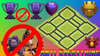 Town Hall 8 TH8 Trophy  War Base 2016  Anti Everything  Clash Of Clans [upl. by Nehpets]