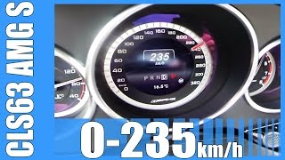 Mercedes Benz CLS 63 AMG S 4Matic 585 HP Acceleration Test FAST 0235 kmh Autobahn [upl. by Oicnevuj974]