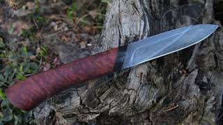 Forging Twisted Damascus Steel Knife From Old Bearing [upl. by Eidnam]