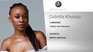 Voice Artist  Didintle Khunou [upl. by Labotsirc]