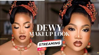 SIMPLE MAKEUP TUTORIAL  DEWY MAKEUP LOOK [upl. by Htiduj]