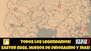 Todos los Huesos de dinosaurio Peces legendarios Easter Eggs Y mucho mas RDR2 [upl. by Umont331]