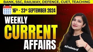 16th  23rd Sep 2024 Weekly Current Affairs MCQs  Current Affairs 2024 Banking Current Affairs 202 [upl. by Ronny]