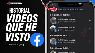 Como VER Historial de Videos VISTOS en Facebook 🔵 [upl. by Ylreveb]