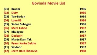 Govinda Movies List [upl. by Holbrook]