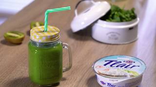 Smoothie με σπανάκι αγγούρι ακτινίδιο και Flair Cottage Cheese [upl. by Enylorac]