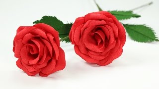 DIY Paper Flowers How to Make Paper Rose with Crepe Paper [upl. by Aicenra315]