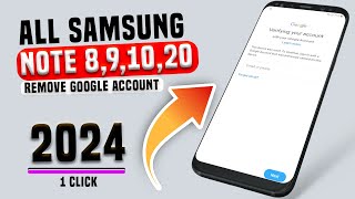 Samsung NOTE 8 NOTE 9 NOTE 10 NOTE 20 BYPASS GOOGLE ACCOUNT FRP UnlockGoogle bypass 2024 way [upl. by Nosnibor]