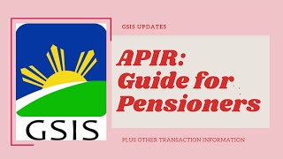 GSIS  HOW TO DO ONLINE APIR FOR PENSIONERS  MagAPIR para PENSION Hindi MaDISAPPEAR [upl. by Deedee56]