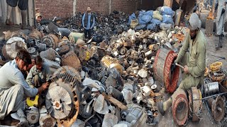 The Scale Recycling Scrap Electrical Motors Import Heavy Motor Dismantling Recover Pure Copper Wire [upl. by Ariajay]