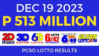 Lotto Result December 19 2023 9pm PCSO [upl. by Wakefield292]