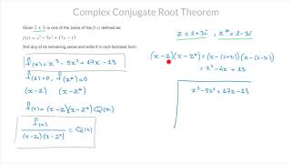 Polynomials  Complex Conjugate Root Theorem and Detailed Worked Example [upl. by Aramenta]