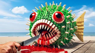 Best of Toxic Puffer Fish Cooking Skill IRL  Lego Stop Motion Cooking ASMR [upl. by Nagiam]