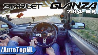 1997 Toyota Starlet Glanza 13 HUGE TURBO 264HP Test Drive by AutoTopNL [upl. by Colier]