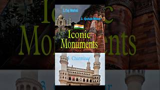 India best iconic Monuments tajmahal charminar qutubminar facts shortsfeed [upl. by Corel]