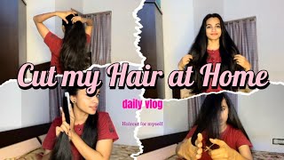 3 Step Hair Cut 💇‍♀️ at home 😨 No more beauty parlour hair cuts 🤔 Anju Vinod haircut new [upl. by Idnem177]