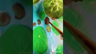 Koi Pond painting acrylic painting tutorial shorts🖌️🎨 [upl. by Annaul]