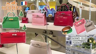 PARIS FLAGSHIP HERMES LUXURY SHOPPING VLOG Faubourg Saint Honore FSH FULL STORE TOUR →BIRKIN amp KELLY [upl. by Currey]