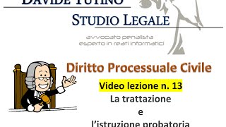 Diritto processuale civile  Video Lezione n13 La trattazione e l’istruzione probatoria 2 [upl. by Rhiamon]