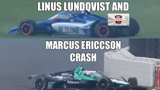 MARCUS ERICSSON AND LINUS LUNDQVIST CRASH  INDY 500 PRACTICE [upl. by Nylrad]