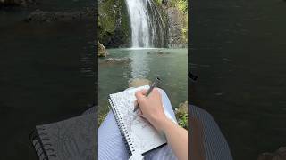 Kitekite Falls Piha art sketch waterfall travel sketching sketchbook ink inktober inkpen [upl. by Ag542]