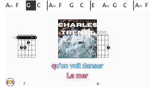 CHARLES TRENET La mer FCN GUITAR CHORDS amp LYRICS [upl. by Phineas]