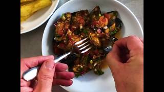 Half Shell Mussels with Salsa Picante [upl. by Leahcim]