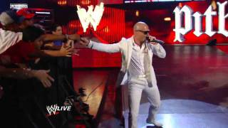 Raw Pitbull and the Miami Heat dancers join The Rock [upl. by Marlow]