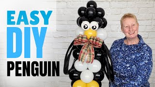 Penguin Christmas Balloon Decoration for Beginners 🐧 How to Make a Balloon Penguin [upl. by Stonwin361]