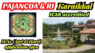 PAJANCO amp RI MSc Agri and Horti admissions open  ICAR accredited  Affiliated to Pondicherry Univ [upl. by Auberbach]