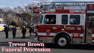 Trevor Brown  Funeral procession to Sterling Volunteer Fire S￼tation 18 [upl. by Aicineohp]