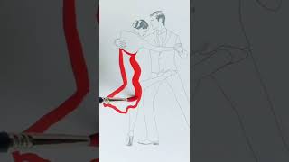 Painting Tango tango dance music art satisfying drawing tutorial shorts youtubeshorts [upl. by Rovelli]