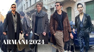 GIORGIO ARMANI MENSWEAR FALLWINTER 2024  ITALIAN STYLE AT MILAN FASHION WEEK [upl. by Nuri387]